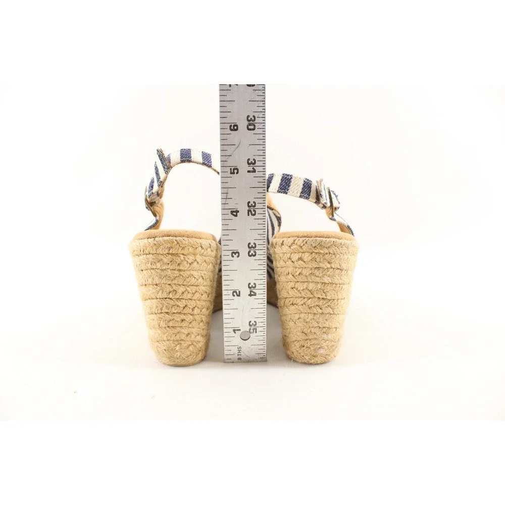 G.H. Bass Women's Emilie Blue/White Stripe Espadrilles Wedge Shoes‎ 9.5M